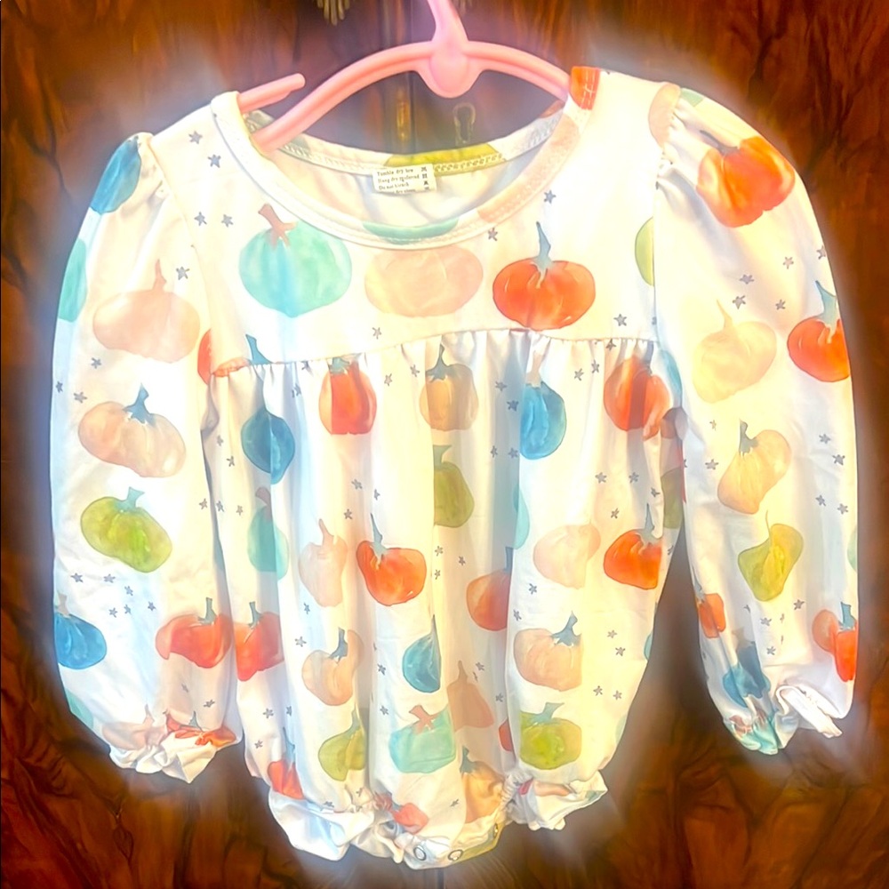 Colorful Pumpkin Print Baby Romper